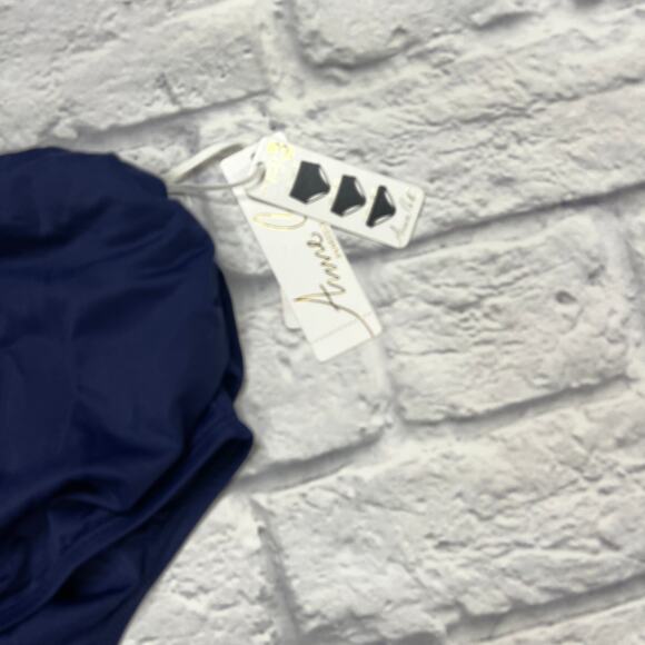 Anne Cole Navy Blue Plus Size Bikini Bottom Size 22W 3-Way Convertible New - Picture 3 of 5